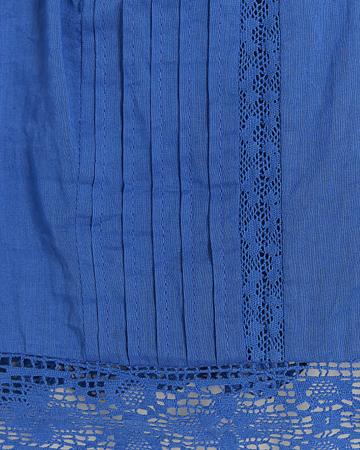 Blue lace detail bralet top