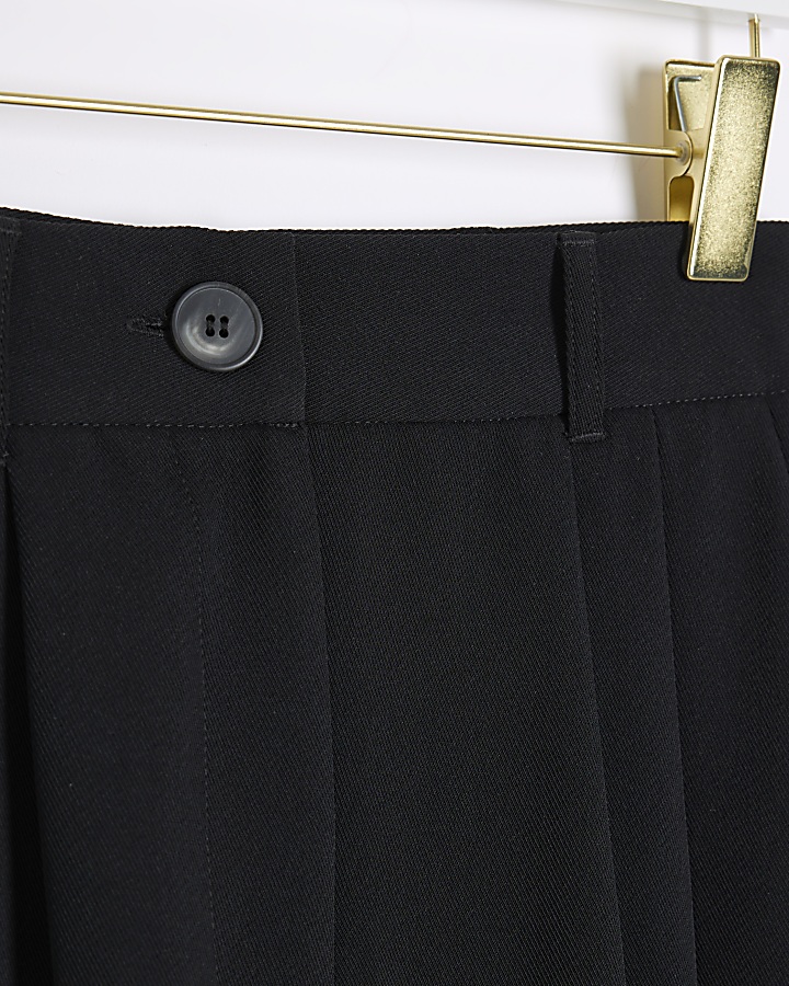 Black high waisted longline shorts