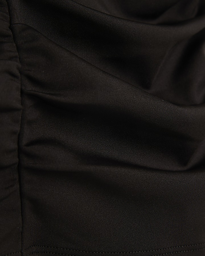 Black crochet bandeau midi dress