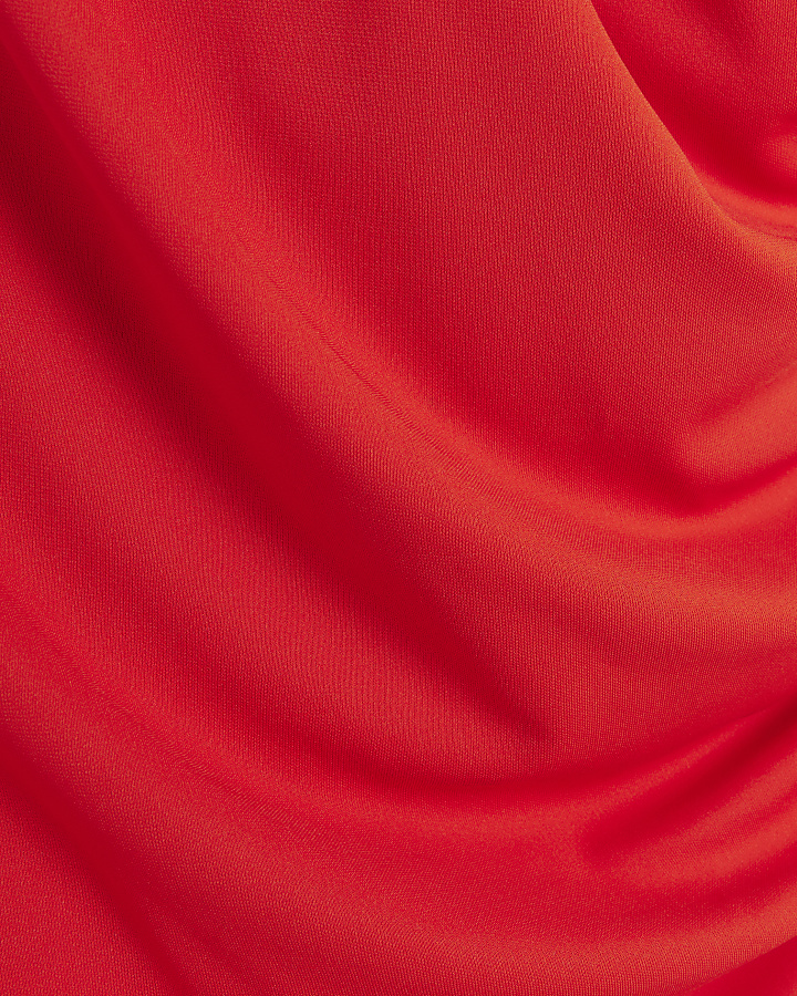 Red drape wrap mini dress