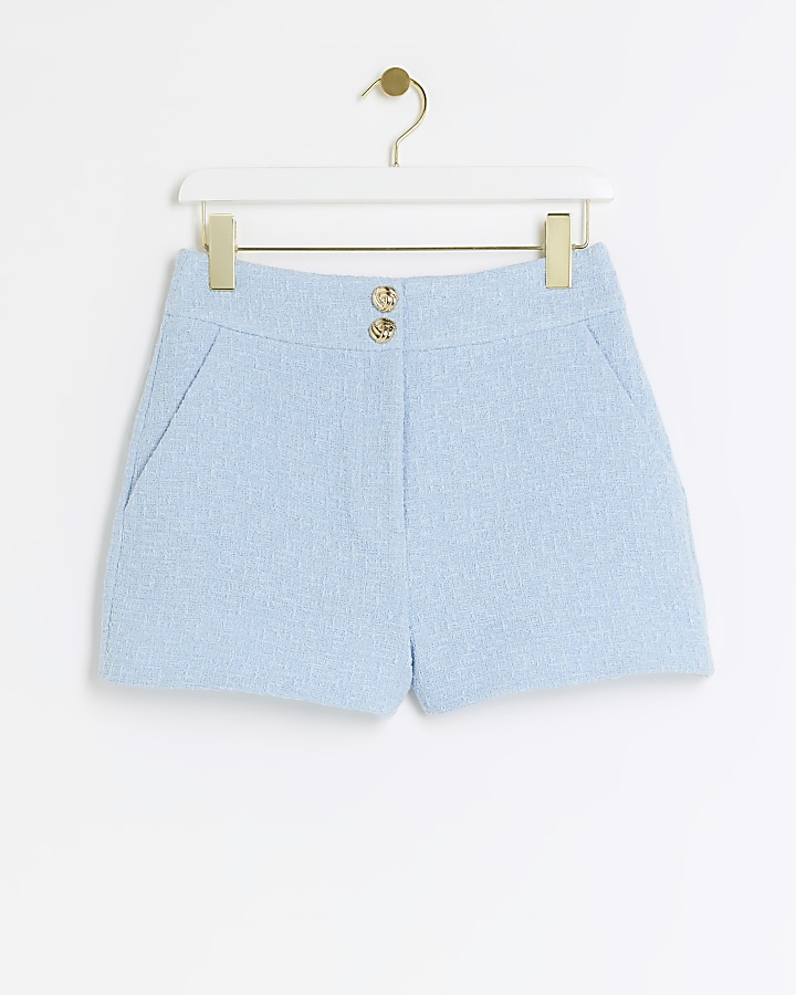 Blue Boucle Shorts