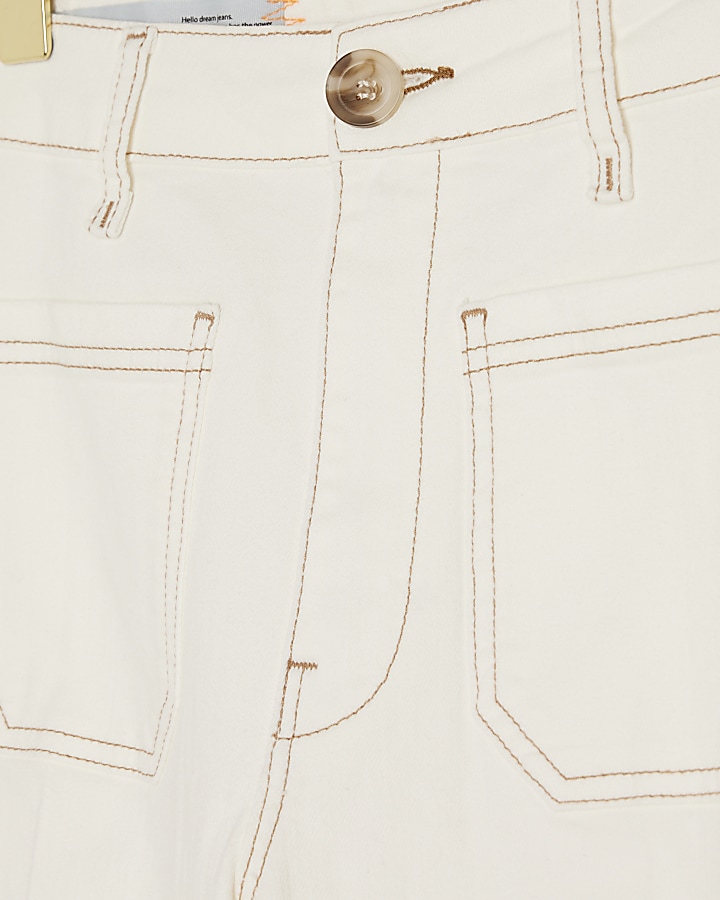 White relaxed wide fit jeans