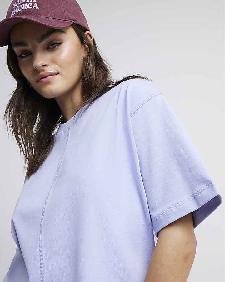 Purple oversized seam t-shirt