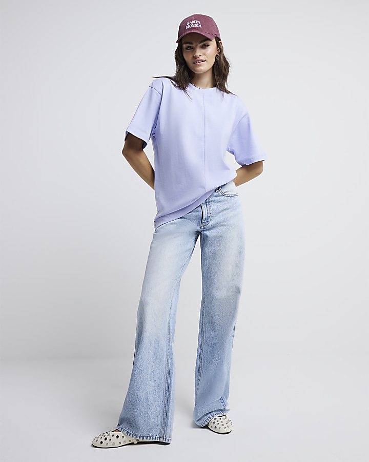 Purple oversized seam t-shirt