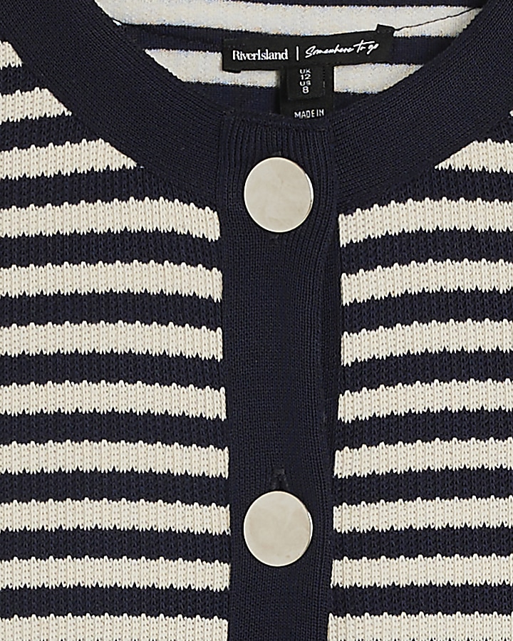 Navy knit stripe cardigan
