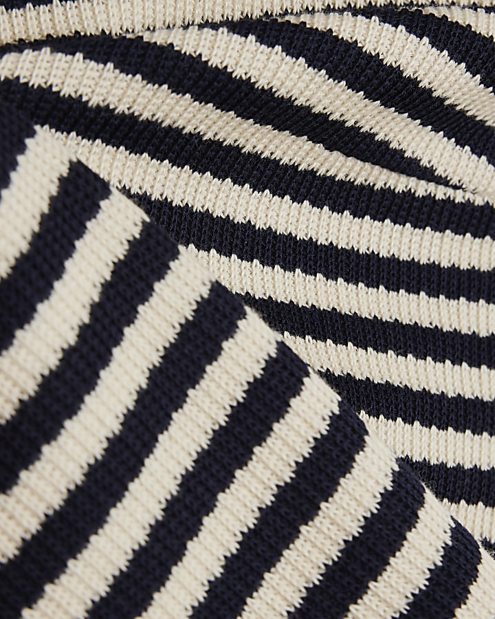 Navy knit stripe cami top