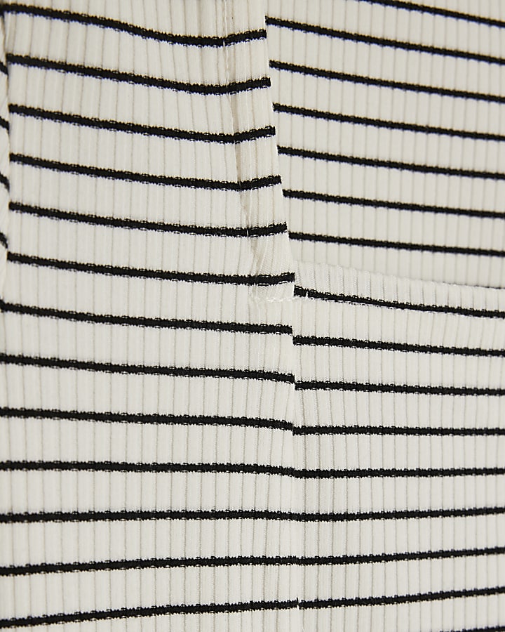 White stripe square neck t-shirt