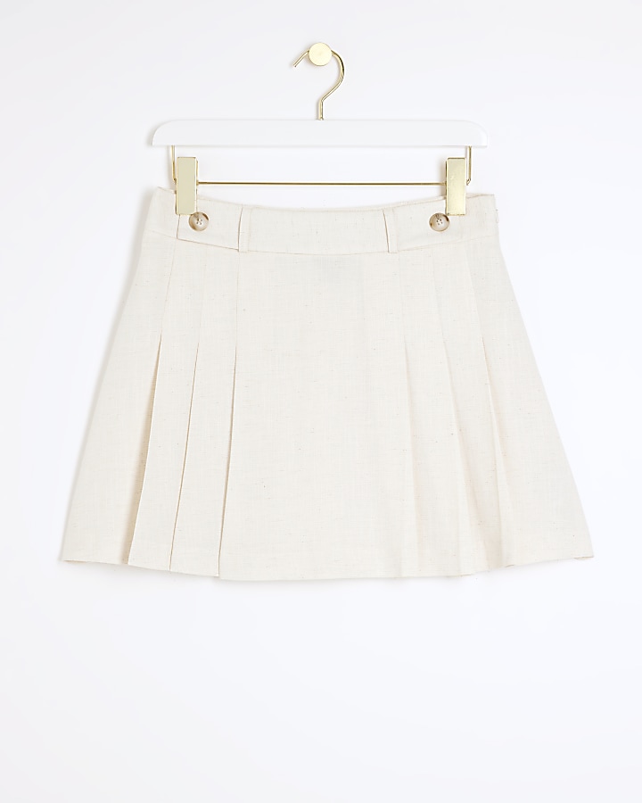 Beige pleated skirt