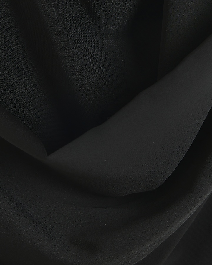 Black wrap drape top