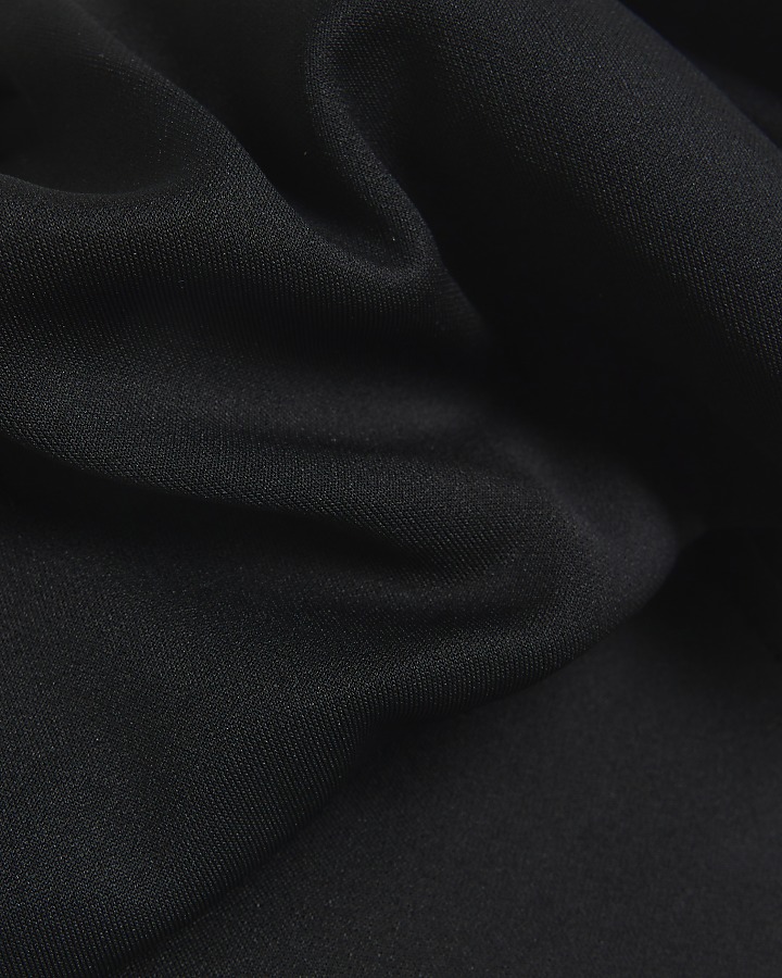 Black bandeau bodycon midi dress