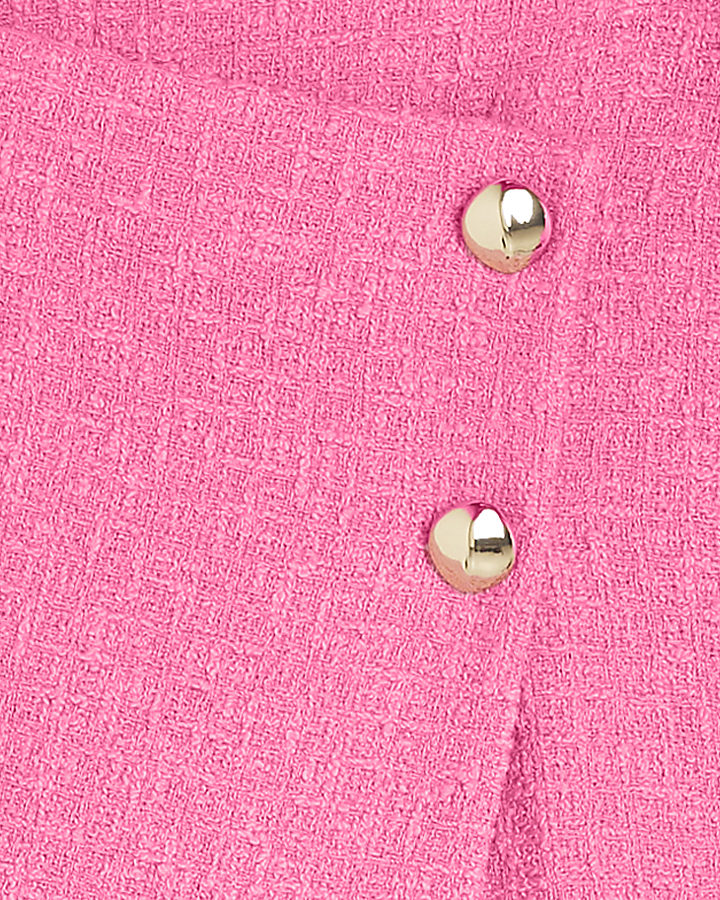 Pink Boucle Wrap Skort