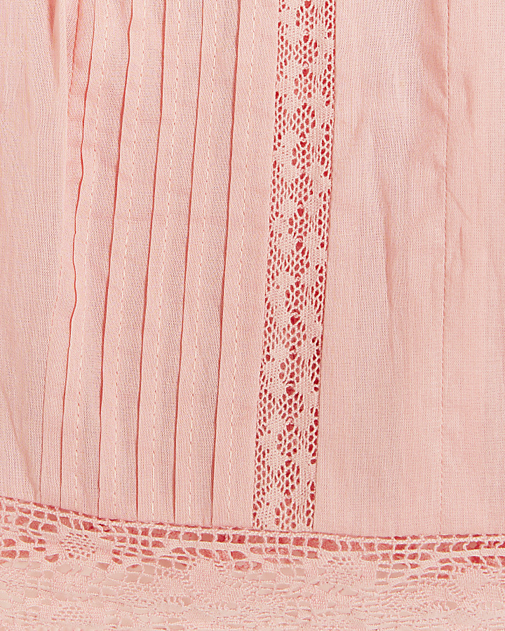 Pink lace detail bralet top