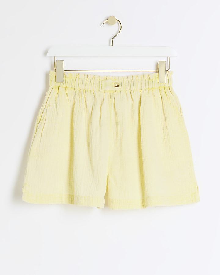 Yellow textured shorts