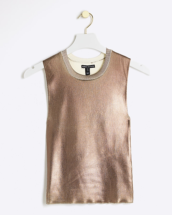 Bronze foil vest top