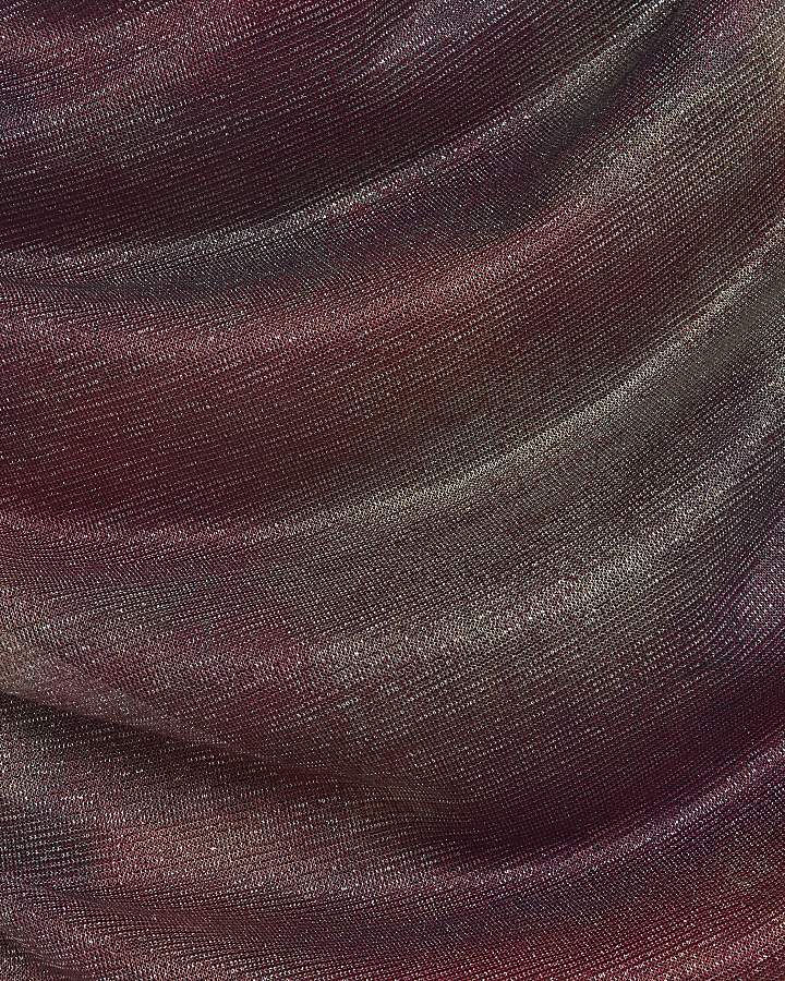 Purple ombre mesh midi skirt