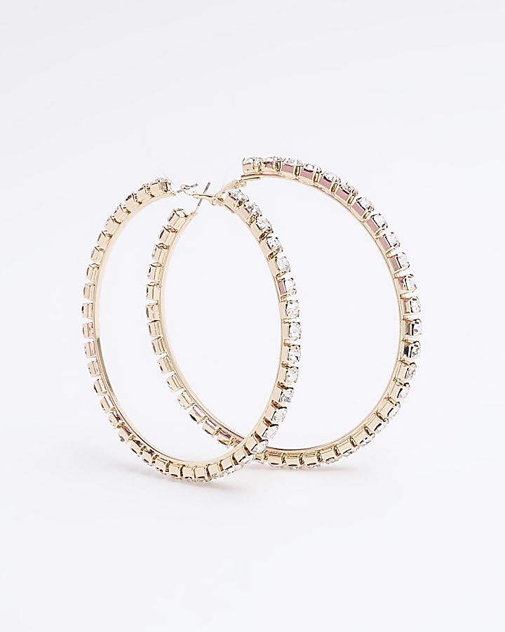 Gold colour hoop earrings