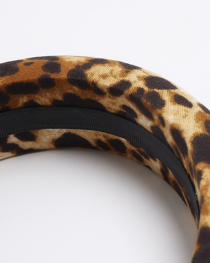 Multi colour chunky leopard print headband