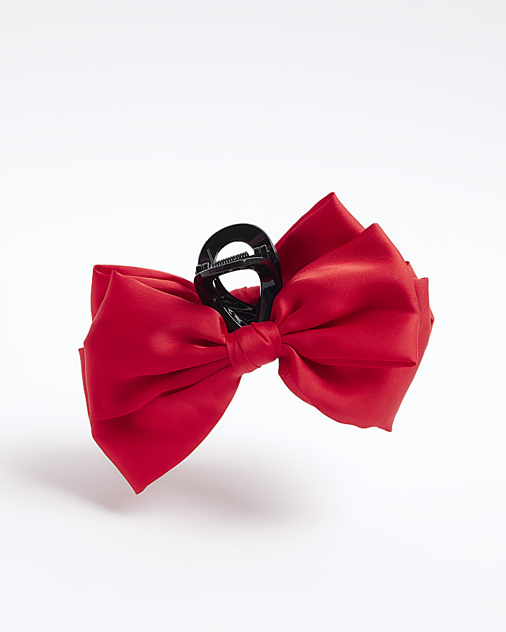 Red Bow Hair Claw Clip