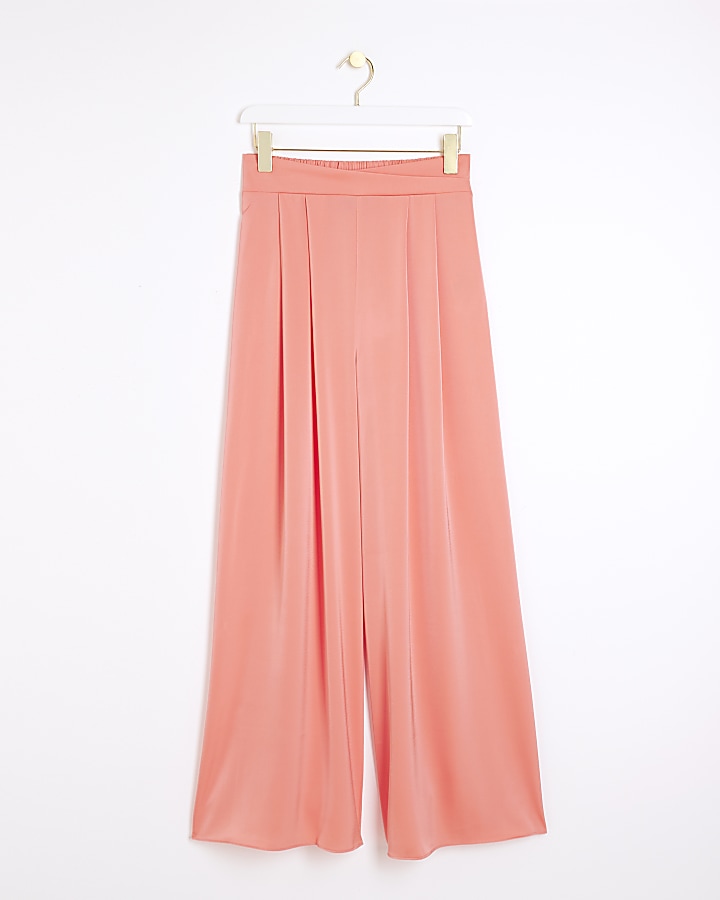 Coral Palazzo Wide Leg Trousers