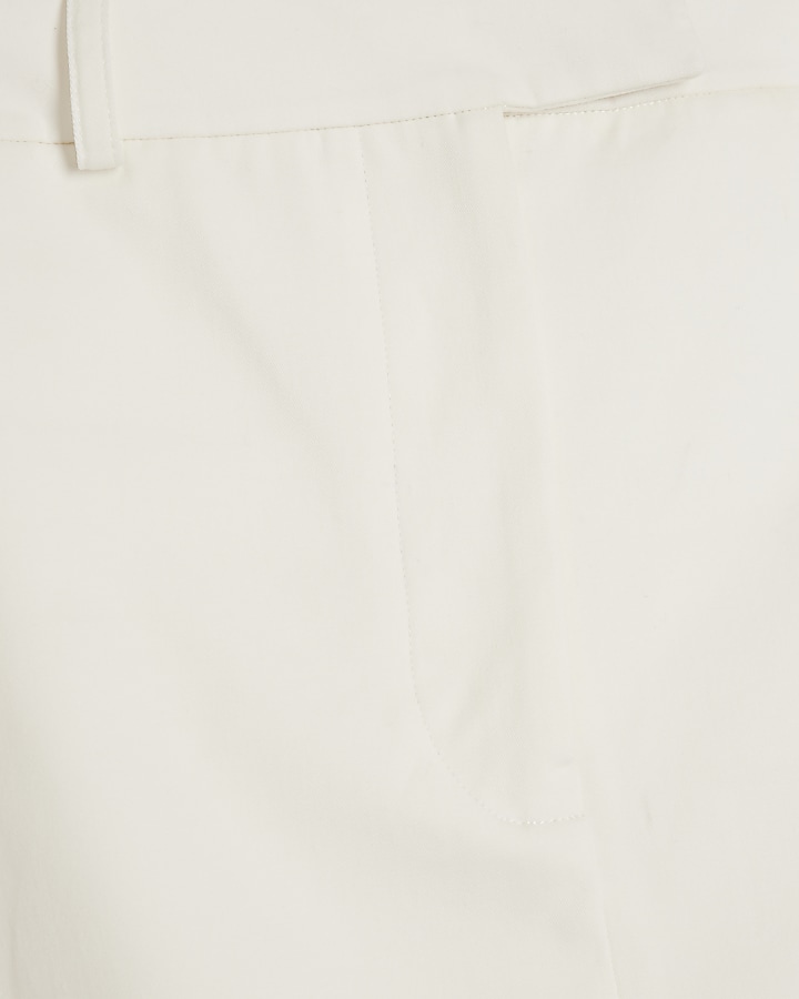 White ultra long tailored maxi skirt