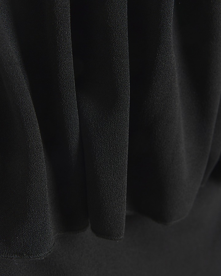 Black frill bandeau bodycon mini dress