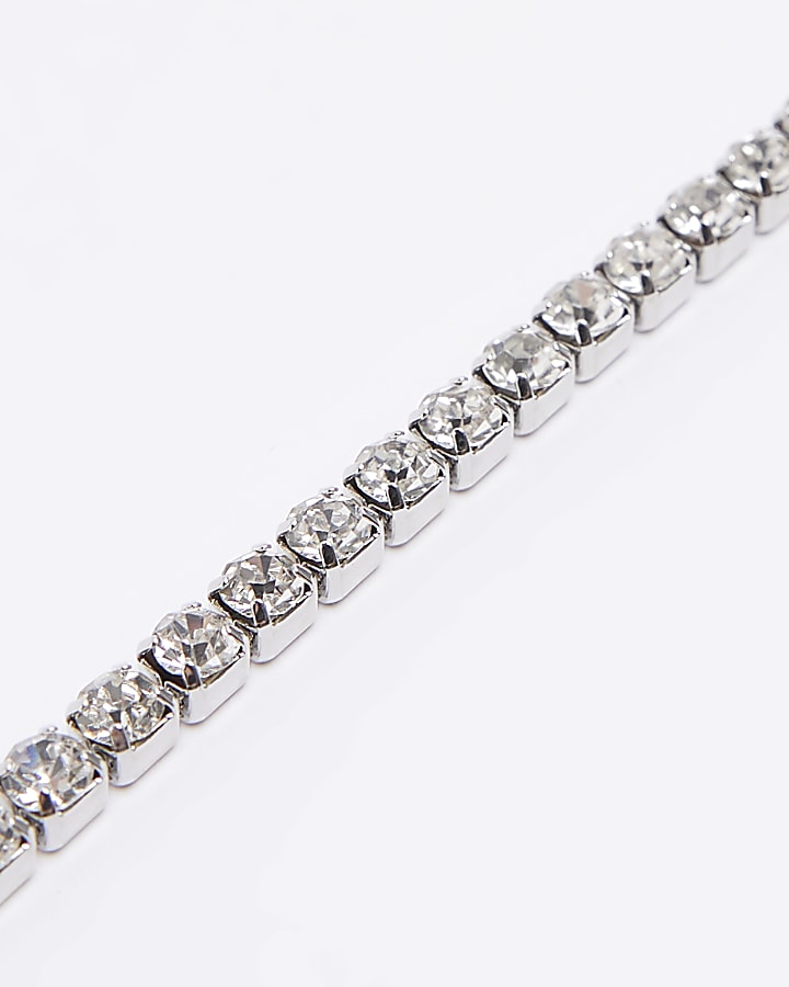 Silver colour stone anklet