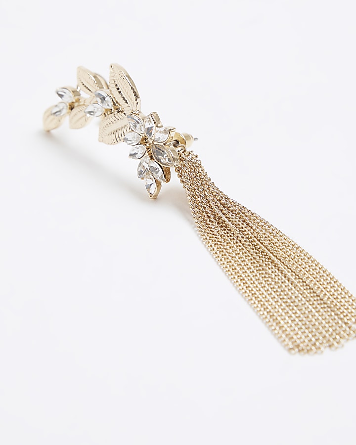 Gold Leaf Drape Ear Climber