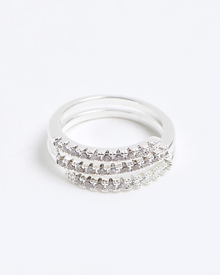 Silver Diamante Wrap Ring