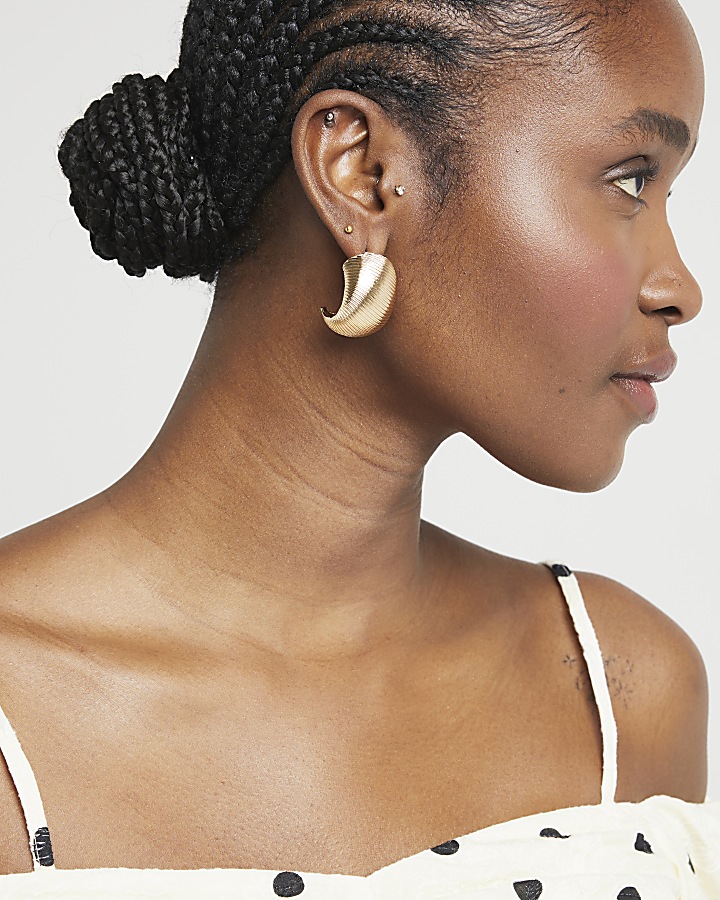 Gold colour chunky earrings
