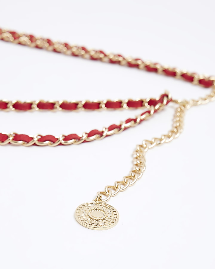 Pink thread coin bellychain