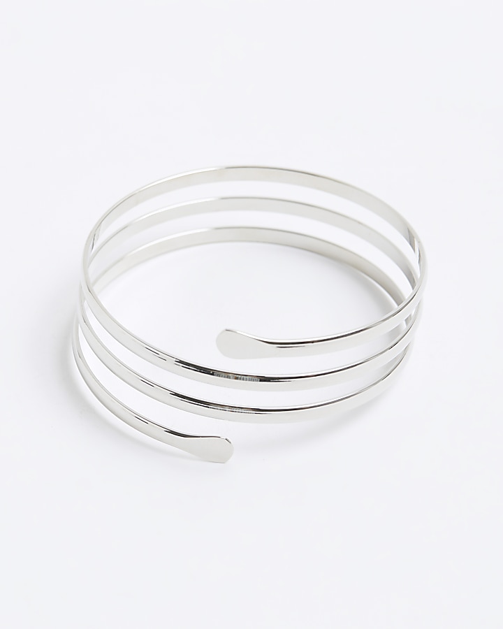 Silver colour wire arm cuff braclet