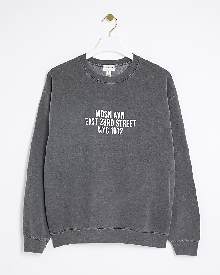 Grey washed graphic sweatshirt