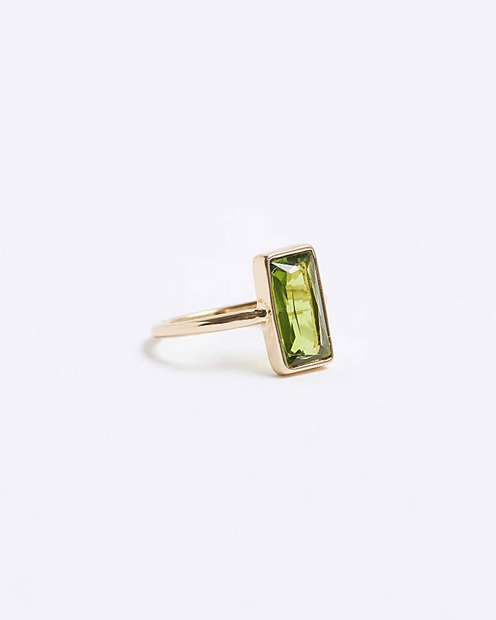 Gold colour stone ring