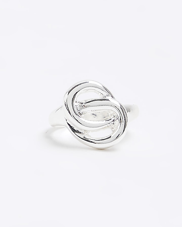 Silver colour knot ring