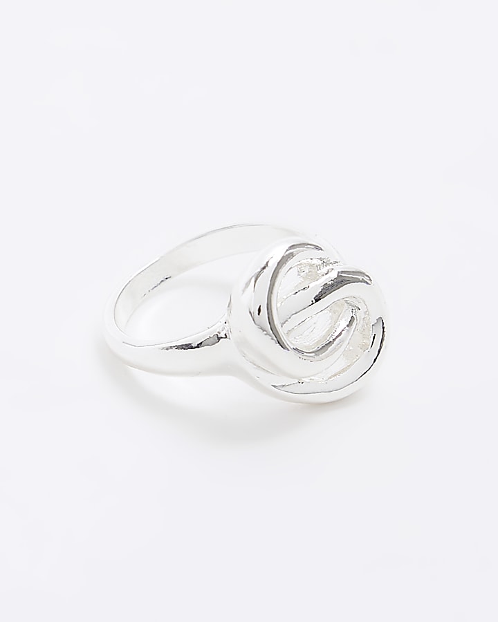 Silver colour knot ring