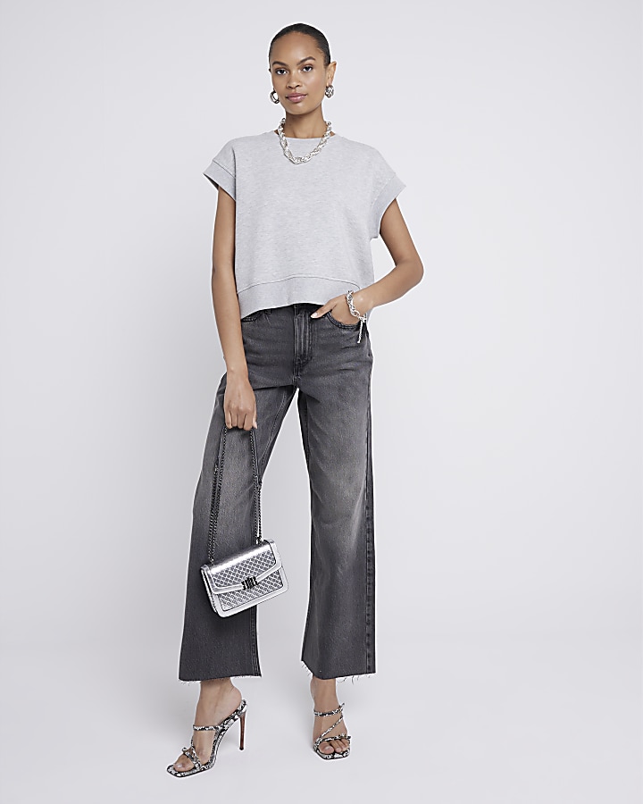 Black Faded Relaxed Straight Jeans | River Island