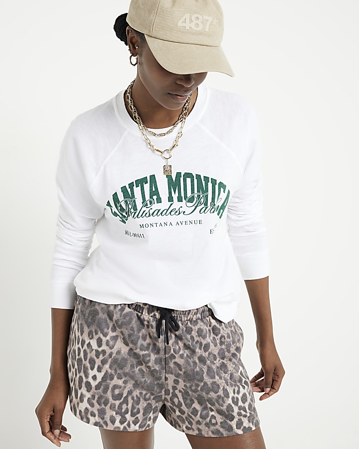 White Santa Monica graphic sweatshirt