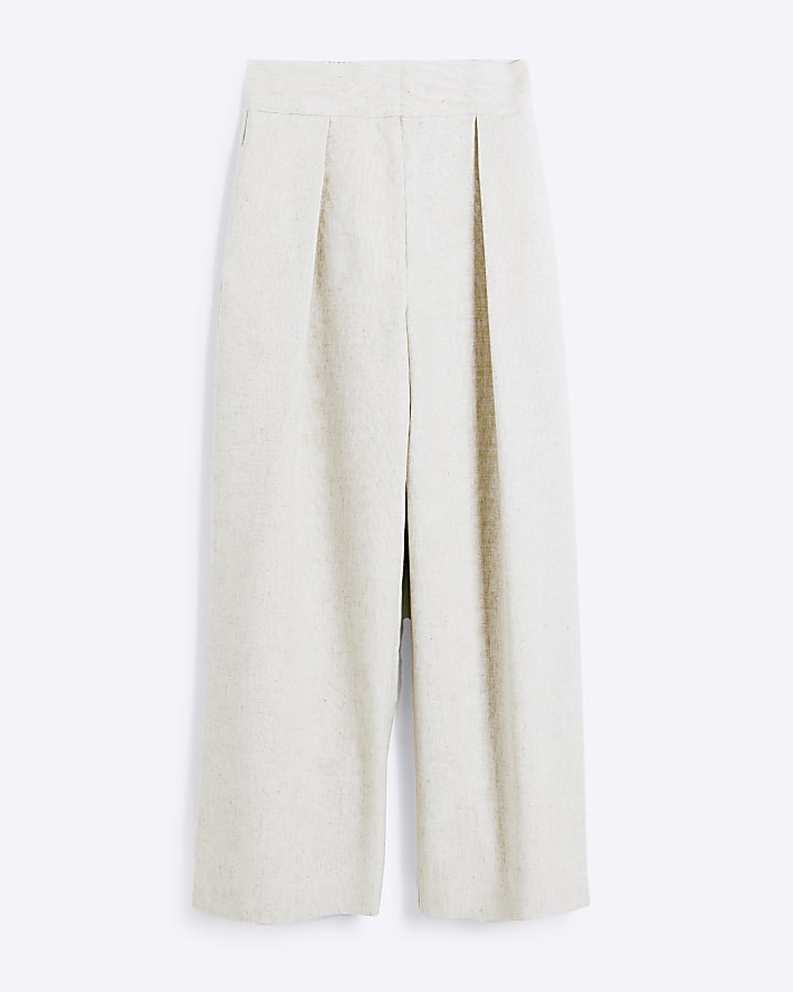 Beige Wide Leg Trousers main image 0