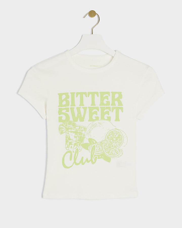 White lime graphic print t-shirt