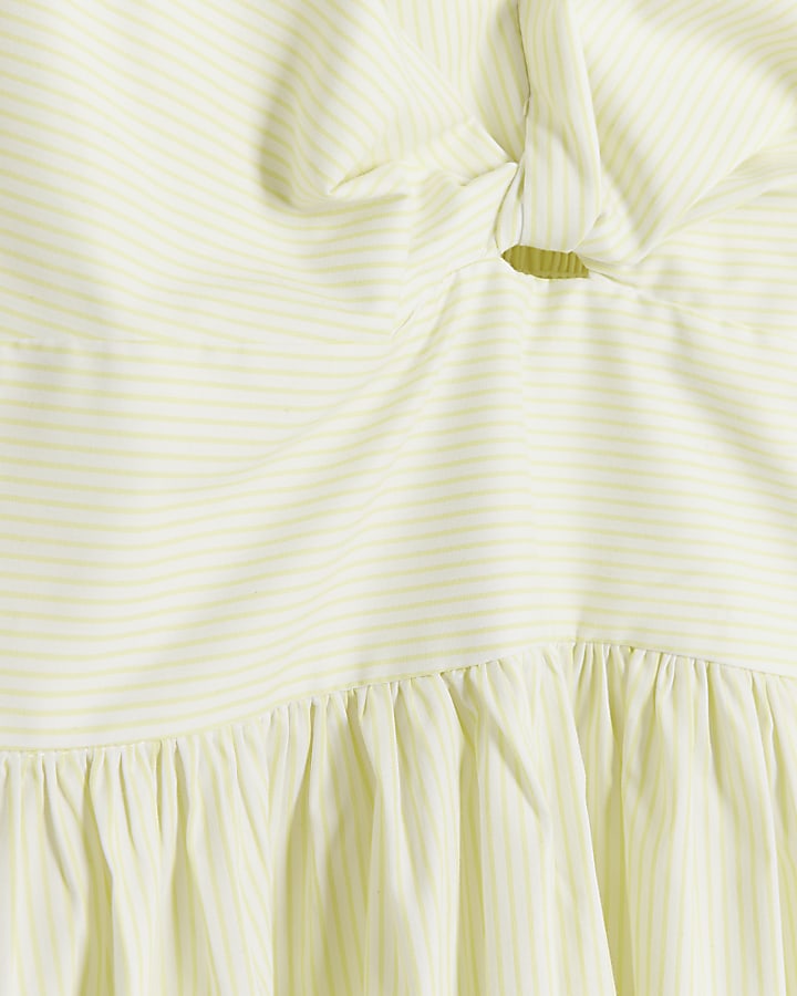 Yellow stripe print cami midi sundress