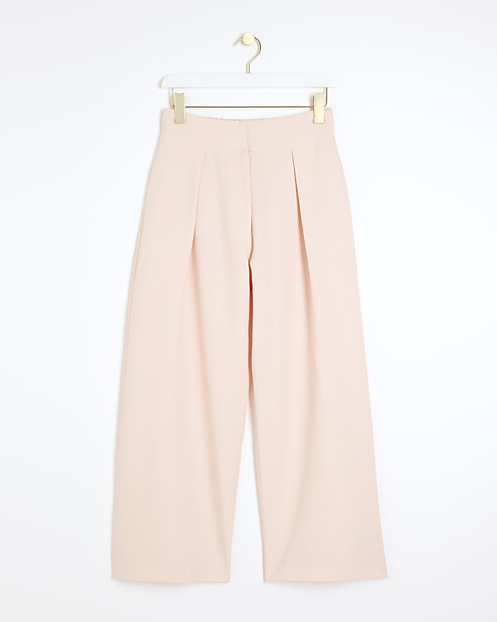 Petite Pink Wide Leg Trousers