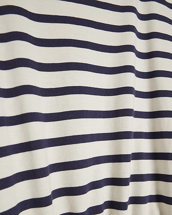 White stripe elasticated t-shirt mini dress