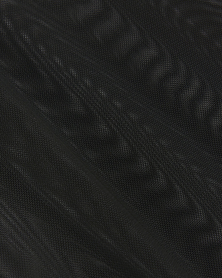 Black mesh sheer bodysuit