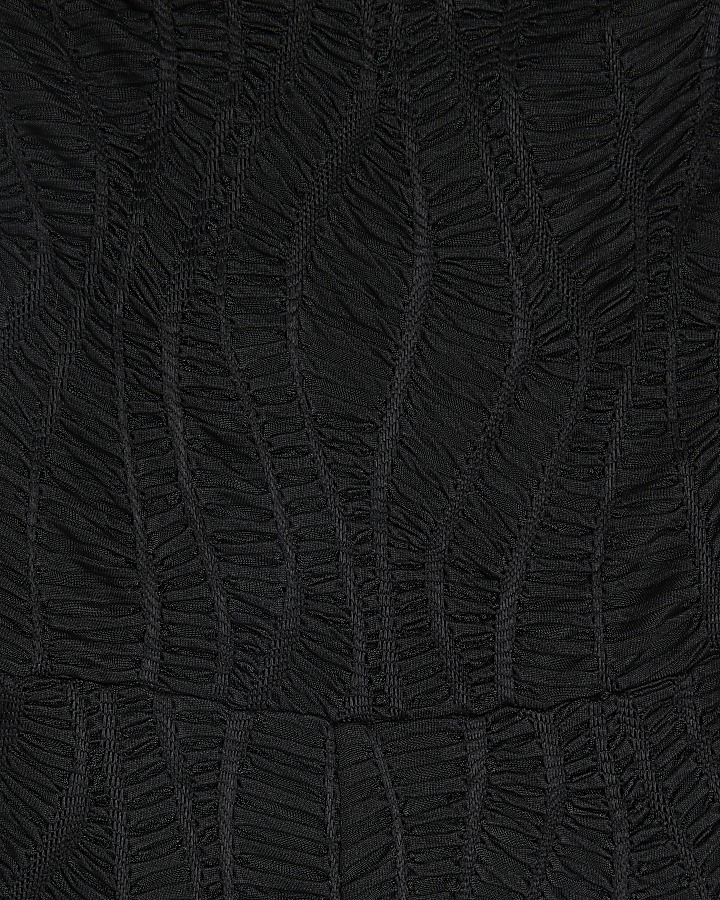 Black Textured Bandeau Playsuit