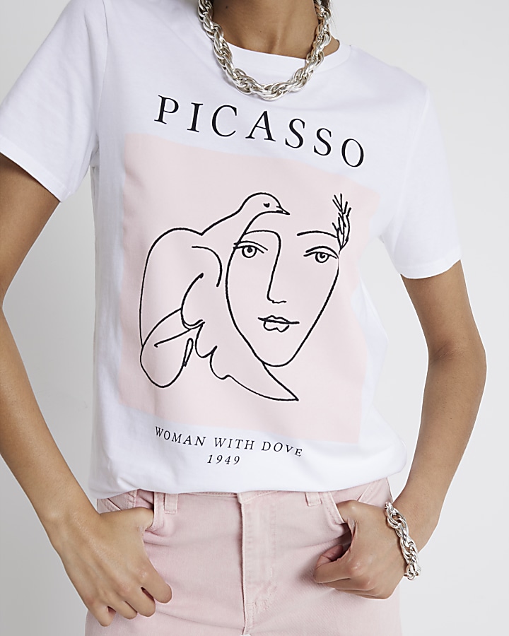White Picasso graphic t-shirt