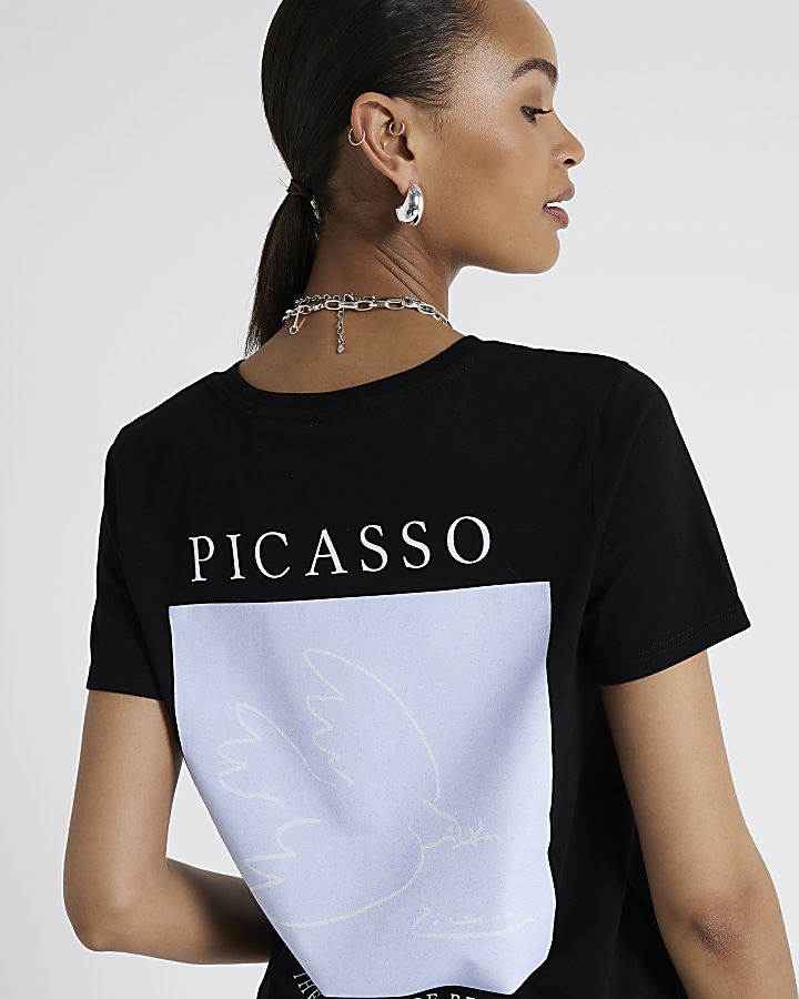 Black Picasso graphic t-shirt