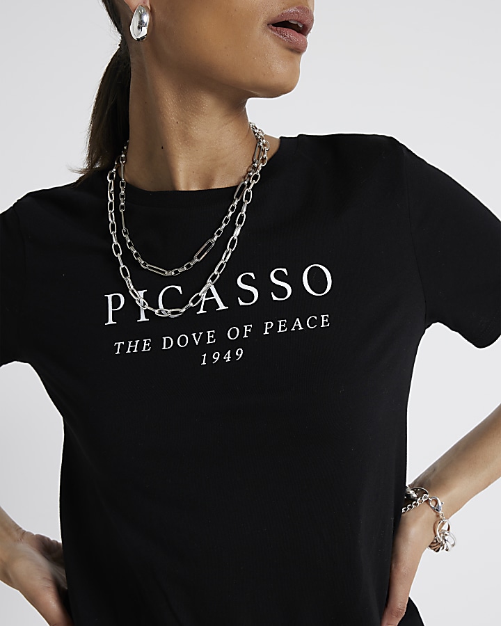 Black Picasso graphic t-shirt