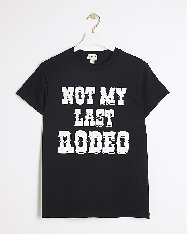 Black rodeo graphic print t-shirt