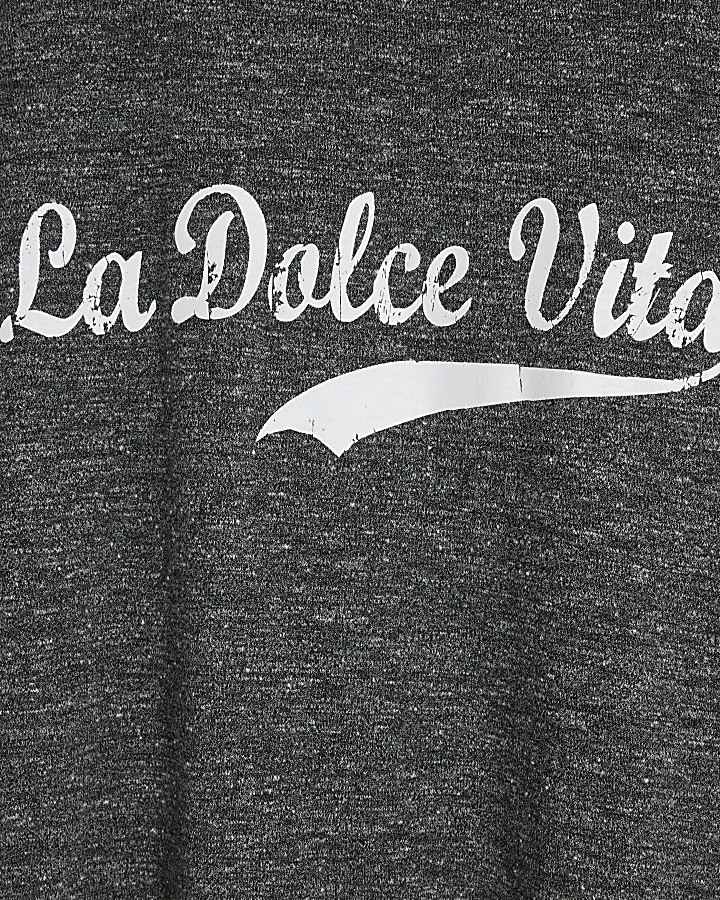 Grey La Dolce Vita graphic t-shirt