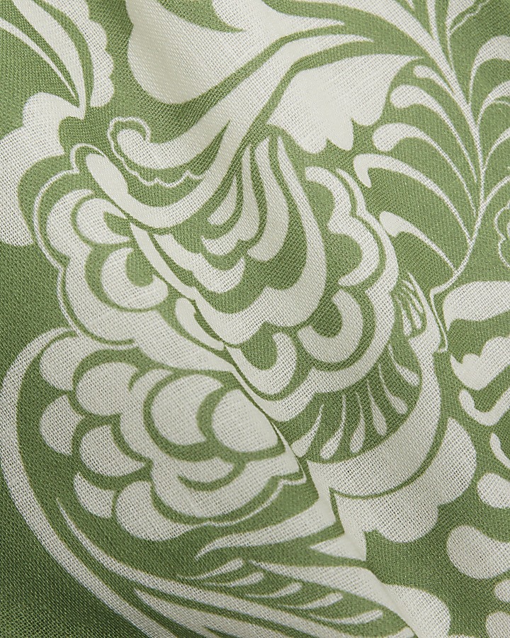 Green abstract printed shorts